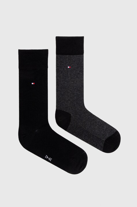 Tommy Hilfiger sosete 2-pack barbati, culoarea negru