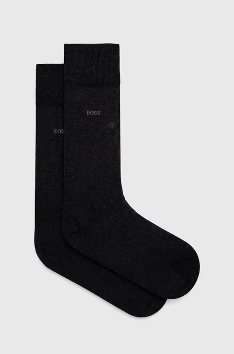 Бавовняні шкарпетки BOSS колір сірий