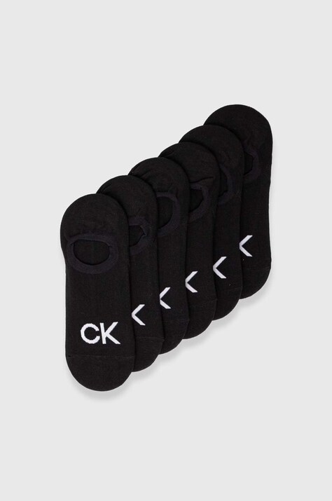 Ponožky Calvin Klein 6-pack pánské, černá barva, 701220501