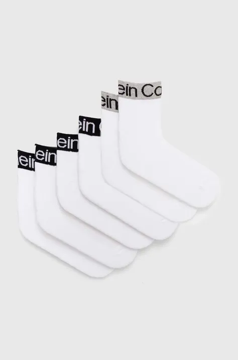 Čarape Calvin Klein 6-pack za muškarce, boja: bijela, 701220503