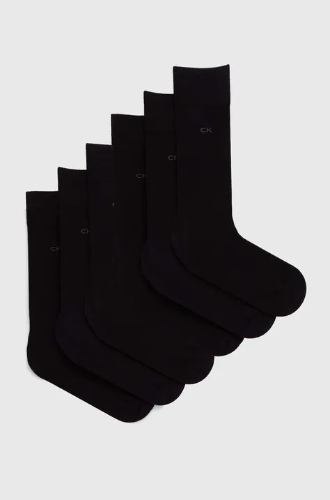 Calvin Klein sosete 6-pack barbati, culoarea negru, 701220505