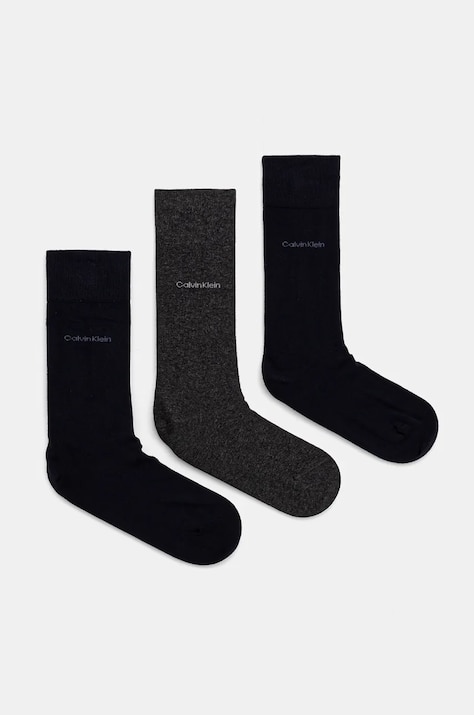 Κάλτσες Calvin Klein 3-pack χρώμα: ναυτικό μπλε, 701226014