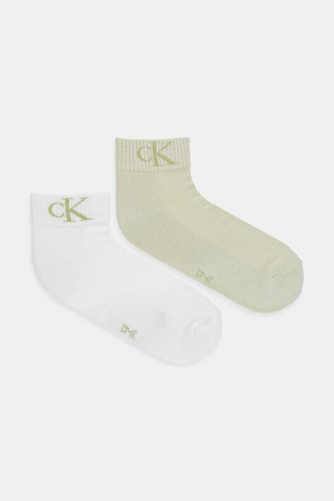 Ponožky Calvin Klein Jeans 2-pak pánske, zelená farba, 701228805