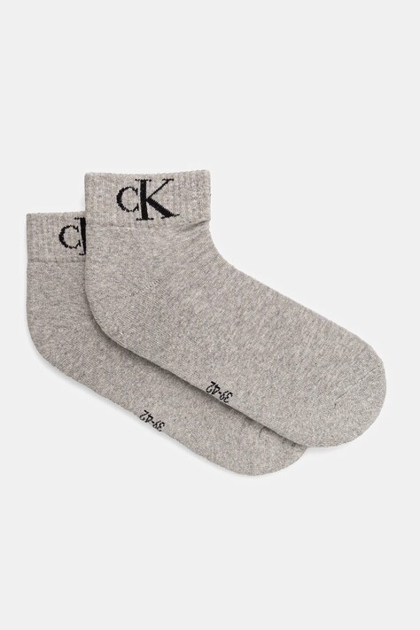 Ponožky Calvin Klein Jeans 2-pack pánské, šedá barva, 701228805