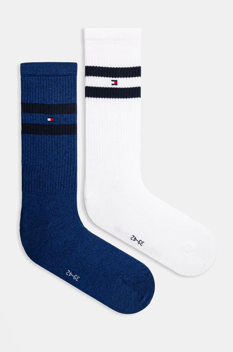 Ponožky Tommy Hilfiger 2-pak pánske, tmavomodrá farba, 701229841