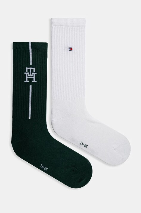 Tommy Hilfiger sosete 2-pack barbati, culoarea verde, 701229850