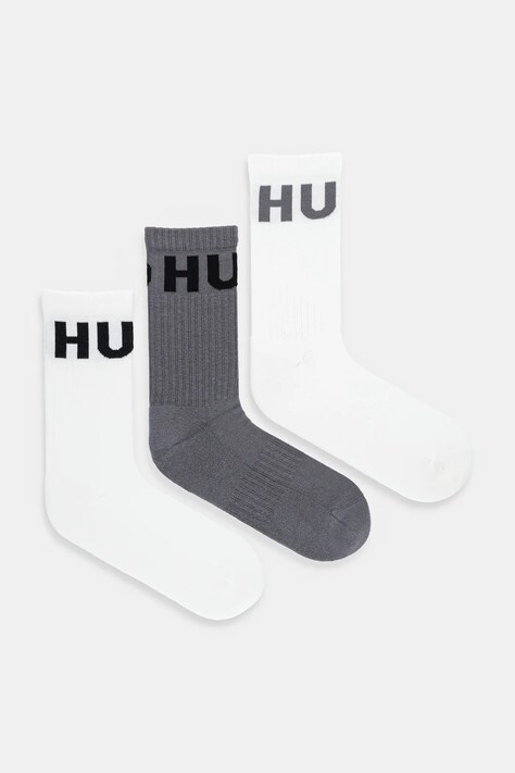 Ponožky HUGO 3-pack pánské, černá barva, 50531517
