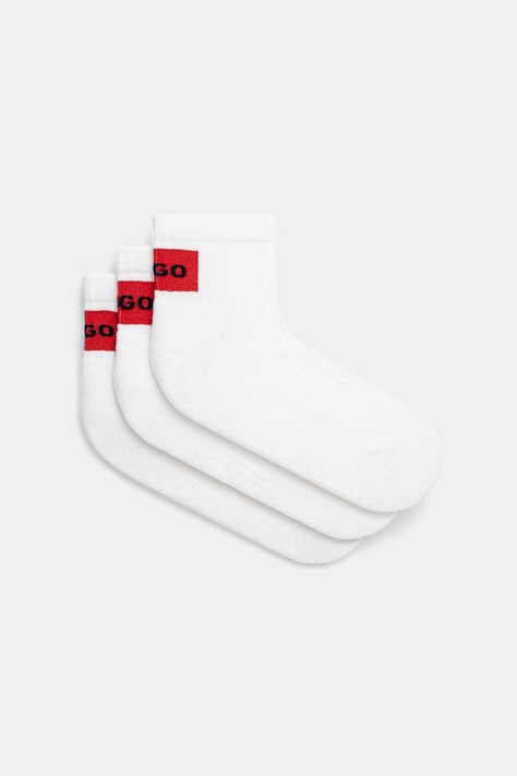 HUGO șosete 3-pack bărbați, culoarea alb, 50541597