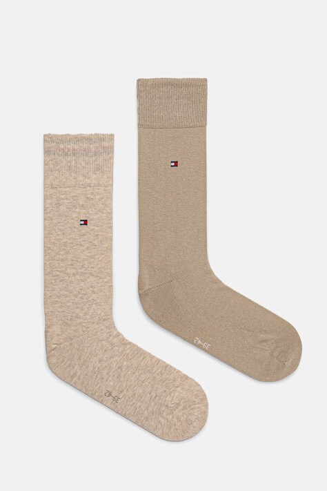 Tommy Hilfiger sosete 2-pack barbati, culoarea bej, 371111137