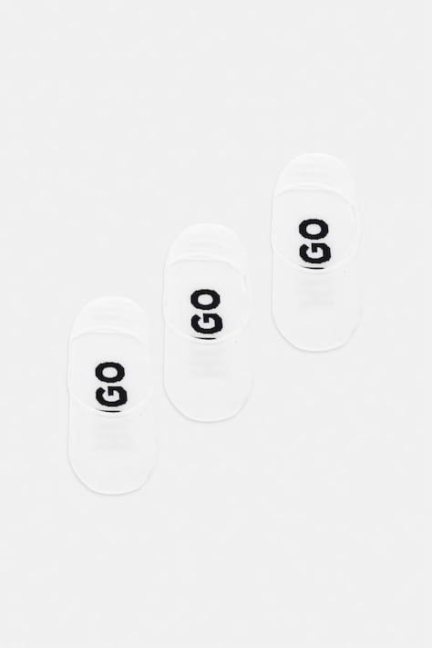 HUGO kotníkové ponožky pánské 3P SL LOGO CC 3-pack bílé 50541589