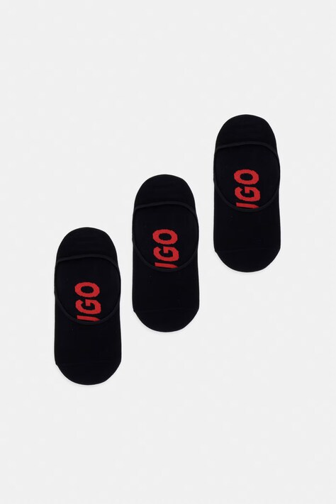 HUGO kotníkové ponožky pánské 3-pack černé 50541589