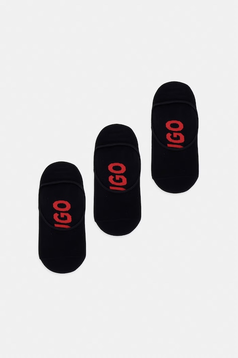 HUGO kotníkové ponožky pánské 3-pack černé 50541589