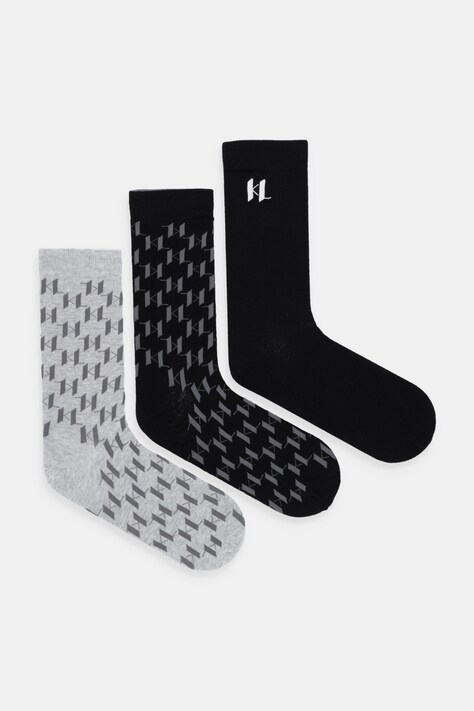 Κάλτσες Karl Lagerfeld 3-pack χρώμα: γκρι, A4M47040