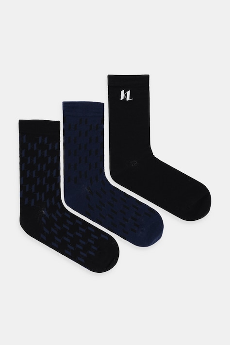 Κάλτσες Karl Lagerfeld 3-pack χρώμα: μαύρο, A4M47040