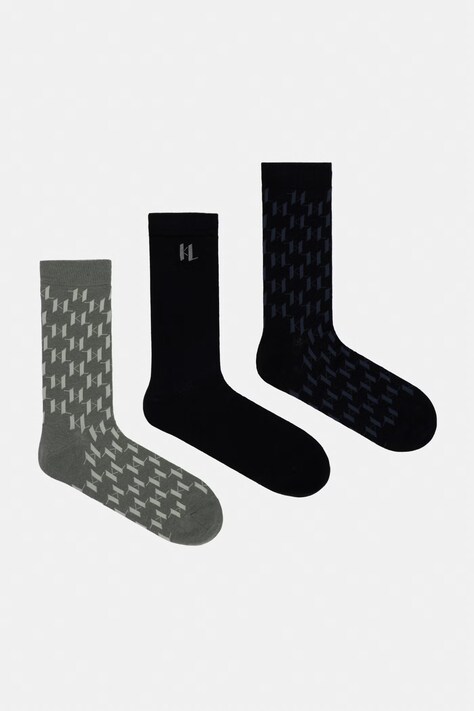 Karl Lagerfeld skarpety męskie 3-pack czarne A4M47040