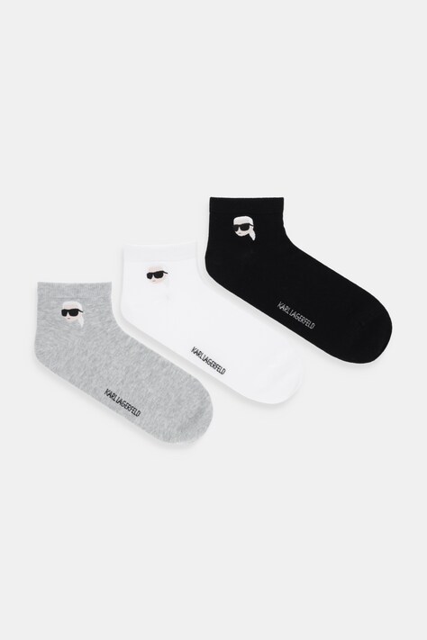 Karl Lagerfeld skarpetki 3-pack kolor szary A4M47044