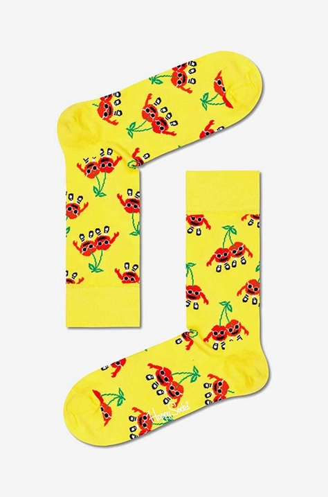 Nogavice Happy Socks Check Me Out rumena barva