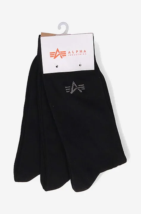 Шкарпетки Alpha Industries Basic Socks 3-pack колір чорний 118929.03-black