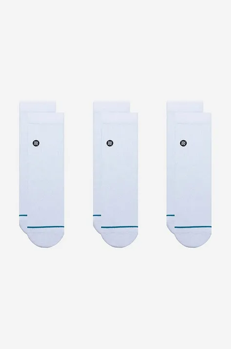 Čarape Stance Icon Quarter 3-pack boja: bijela, A356A21IQP-WHT