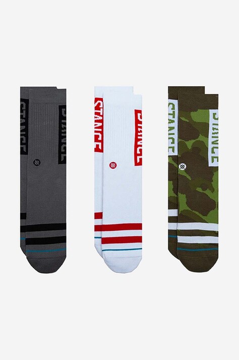 Ponožky Stance The OG 3-pak A556C20OG3-CAM, biela farba