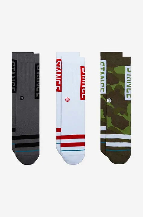 Ponožky Stance The OG 3-pack bílá barva, A556C20OG3-CAM