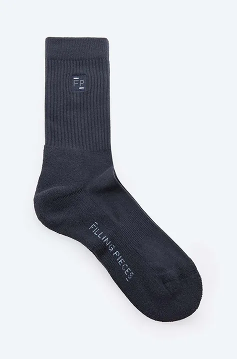 Бавовняні шкарпетки Filling Pieces Two Stripe колір чорний 68598781861-BLACK