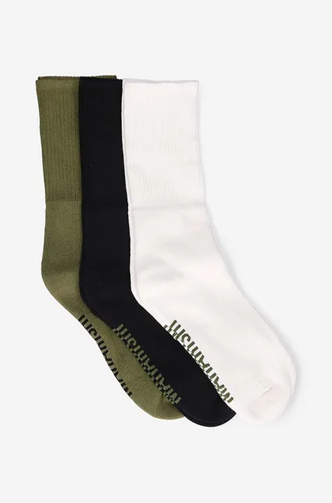 Ponožky Maharishi Sports Socks 3-pack zelená barva, 9744.OLIVE-OLIVE