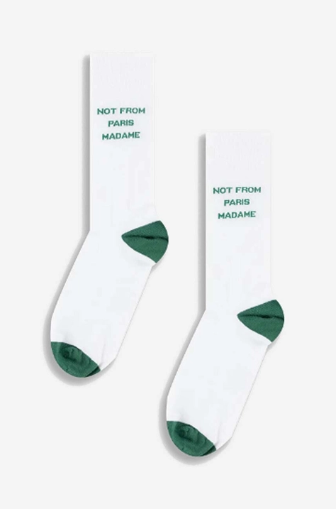 Ponožky Drôle de Monsieur La Chaussette SK101.GREEN-GREEN, biela farba