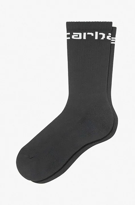 Ponožky Carhartt WIP I029422.BLACK.WHIT-BLACK.WHIT, čierna farba