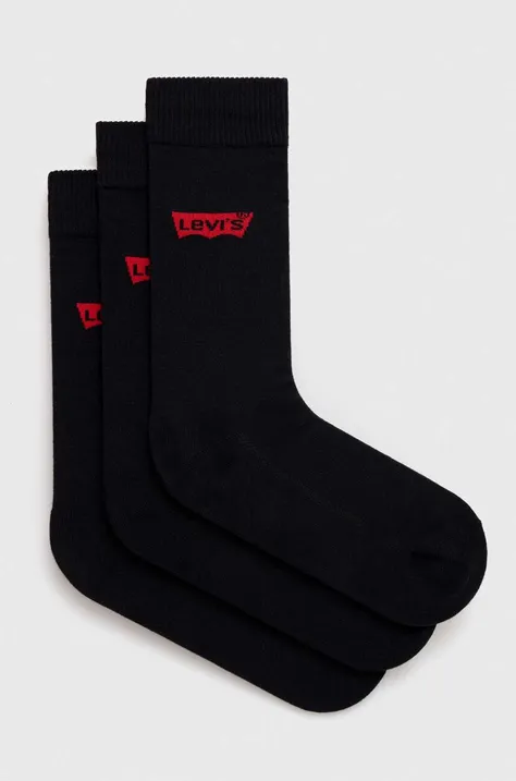 Шкарпетки Levi's 3-pack колір чорний