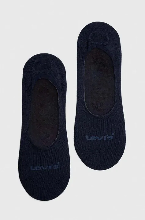 Nogavice Levi's 2-pack mornarsko modra barva