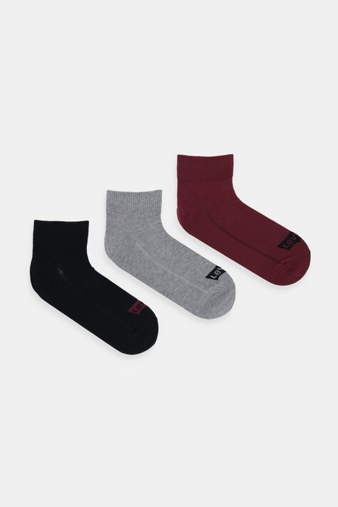 Čarape Levi's 3-pack boja: bordo, 37157-1267