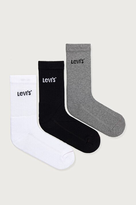 Levi's čarape s pamukom 3-pack sive 37157-1528