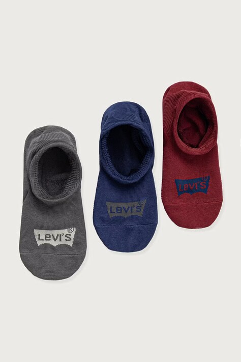 Levi's skarpety stopki z bawełną 3-pack bordowe 37157-1502