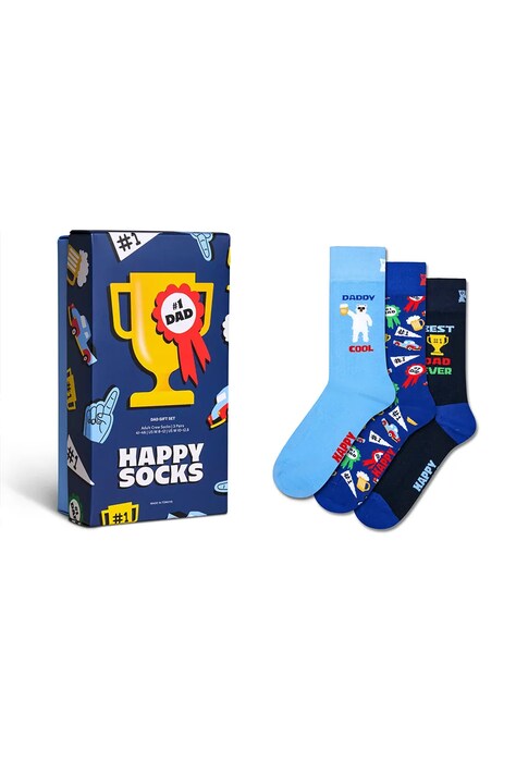 Happy Socks Skarpety z bawełną 3-pack niebieskie P006974