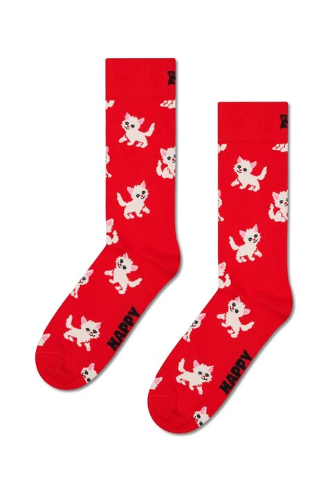 Happy Socks Skarpety z bawełną czerwone P003186
