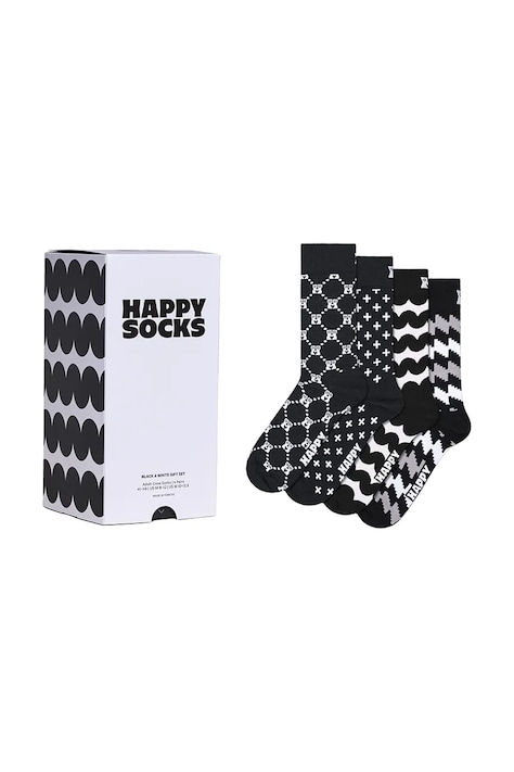 Happy Socks Čarape s pamukom 4-pack crne P006097