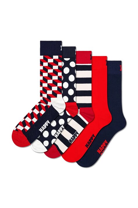 Happy Socks Skarpety z bawełną 5-pack czerwone P004666
