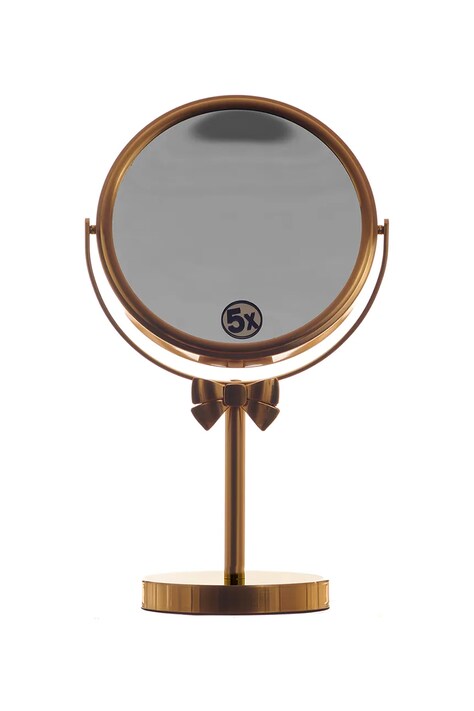 Danielle Beauty lusterko kosmetyczne Gold Bow Mirror 1x/5x kolor żółty