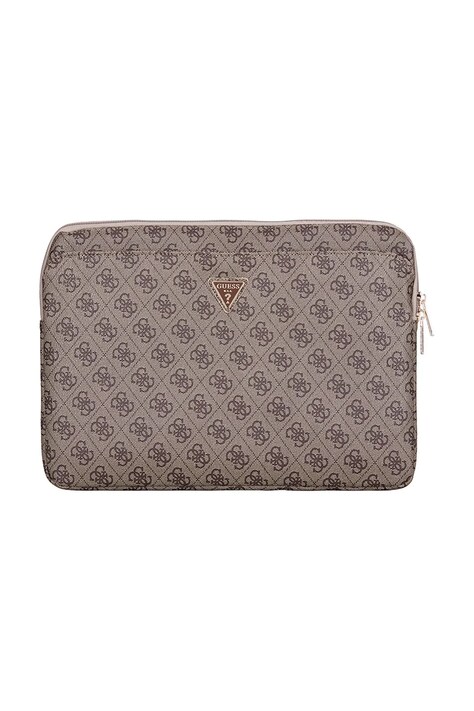 Torba za laptop Guess Sleeve 14" 4G Zipper Pocket Triangle Logo boja: smeđa, GUCS14ZP4DPTW