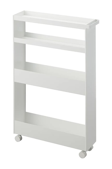 Yamazaki regał na kółkach Tower Slim 13 x 48 x 80.5 cm kolor biały