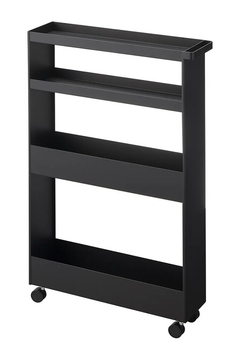 Yamazaki regał na kółkach Tower Slim 13 x 48 x 80.5 cm kolor czarny