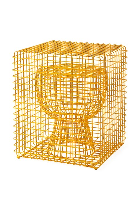 Pols Potten stołek tip tap 40 x 40 x 47 cm kolor żółty