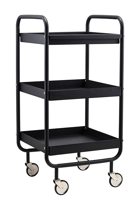 Polica s kotačima House Doctor 42 x 38 x 85 cm boja: crna