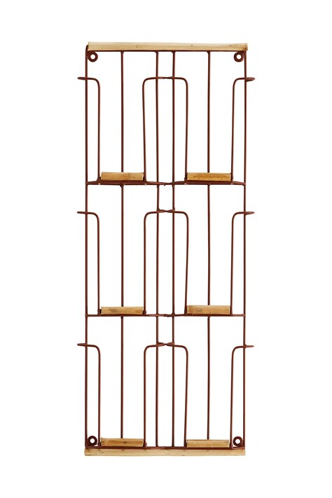 Madam Stoltz suport de perete pentru cărți poștale 24 x 56 cm culoarea rosu