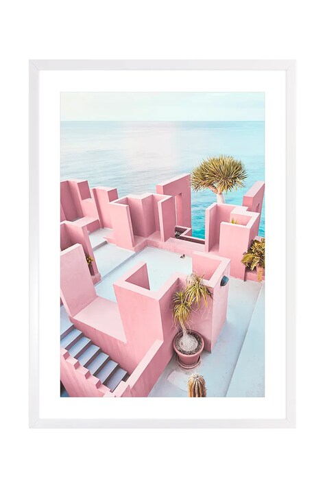 home & lifestyle decorarea peretelui în cadru SEA VIEW FROM THE PINK ROOF 50 x 70 cm