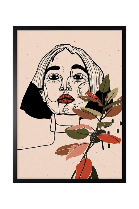 home & lifestyle fali dekoráció keretben LINEAR WOMAN 50 x 70 cm