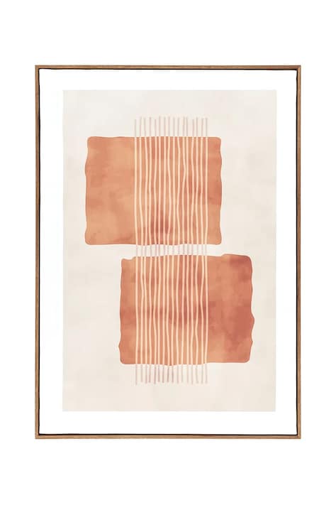 Nástenná dekorácia v ráme House Nordic Mina 50 x 70 cm oranžová farba, 4991016