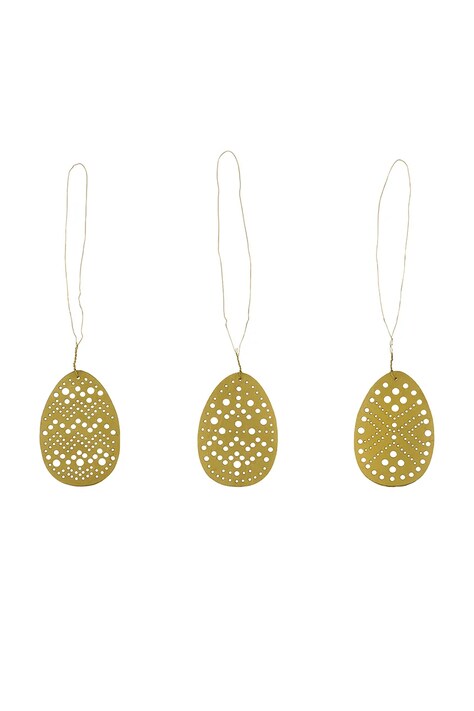 House Doctor zestaw dekoracji świątecznych HDCut 3 x 4,5 cm 3-pack kolor żółty 900001252