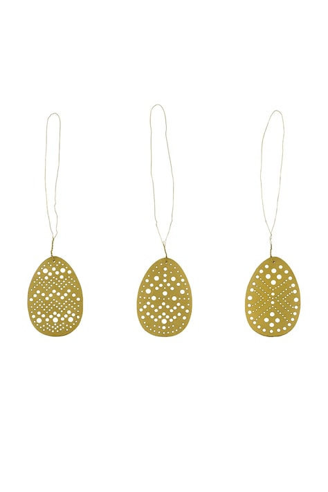 Комплект коледни украси House Doctor HDCut 3 x 4,5 cm (3 броя) в жълто 900001252